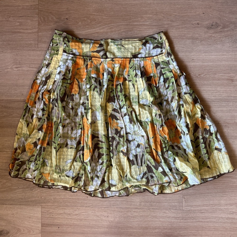 Tommy Bahama Silk Blend Floral Pleated Mini Skirt